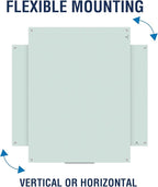 TSJ OFFICE Glass Dry-Erase Board - 48 x 36 Inches Wall Mounted Glass Whiteboard, Large Frameless Magnetic White Board for Office, Home & School, White
