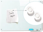Magnetic Glass Whiteboard, 24"x36"Frameless Dry Erase Board White Board Surface Wall Mounted for Office, Classroom & Home