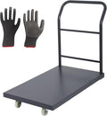 Heavy Duty Flatbed Cart 36"x24" Platform Truck, 2000 lbs Capacity Steel Hand Truck with 4 Swivel Wheels, Industrial Utility Push Cart for Warehouse, Garage, and Moving Supplies