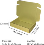 20 Pcs 14.2 x 9.4 x 3.2 inches Shipping Boxes for Small Business Cardboard Corrugated Mailer Boxes for Shipping Packaging Holidays Craft Gifts Giving Products (Gold, 14.2 x 9.4 x 3.2")