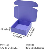 15 Pcs 4.7 x 4.7 x 1.6 Inches Mini Size Corrugated Cardboard Gift Boxes Recyclable Shipping Boxes for Packing Jewelry Ornament Gift Craft Packaging Supplier (Lavender, 4.7 x 4.7 x 1.6")