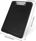 6PCS Black Clipboard with Storage, 8.5x11 Plastic Clip Boards with Storage Nursing Clipboard Case with Pen Holder Low Profile Clip Clipboards Binder Folder for Teachers Work School Office