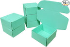 10 Pcs 9.8 x 9.8 x 4 inches Large Size Corrugated Cardboard Gift Boxes Recyclable Shipping Boxes for Mailing & Holidays, Wedding, Birthday, Gifts Packaging (Mint green, 9.8 x 9.8 x 4")