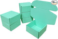 15 Pcs 6 x 6 x 3 inches Corrugated Cardboard Gift Boxes Recyclable Shipping Boxes for Mailing & Holidays, Wedding, Birthday, Gifts Packaging (Mint green, 6 x 6 x 3")