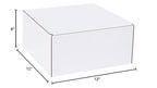Box USA Corrugated Cardboard Literature Mailers, 12 x 12 x 6 Inches, Tuck Top One-Piece, Die-Cut Shipping Boxes, Large White Mailing Boxes (Pack of 50)