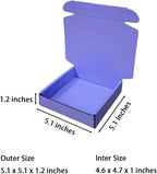 15 Pcs 5.1 x 5.1 x 1.2 inches Mini Size Shipping Boxes Corrugated Cardboard Mailer Boxes Bulk for Packaging Business Mailing Gift,Mini Mailer Boxes for Packaging (Lavender, 5.1 x 5.1 x 1.2")