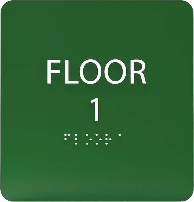 Forest ADA Floor 1 Sign with Braille – Made from Durable Acrylic and Ready to Mount