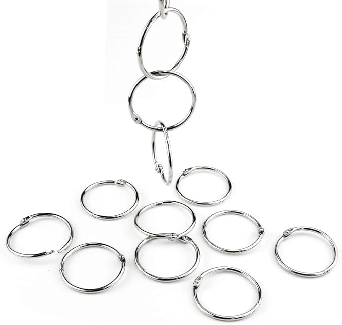 30 Pcs Book Rings 1.5 inch Nickel Plated Steel Binder Circles with Hole Puncher
