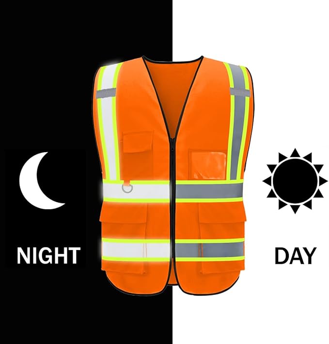 BeautyWill Custom Safety Vest Logo Class 2 High Visibility Reflevtive Vest Outdoor Protective Workwear