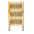 GYMTIME Industrial Expandable Metal Barricade, 11 FT, 47 inch high, Yellow and Black, Upgraded, Portable Safety Barrier with Casters, Flexible Fence Mobile Barrier Gate, Adjustable Traffic Fence
