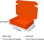 20 Pcs 17.7 x 13.8 x 2.5 inches X-Large Size Corrugated Cardboard Gift Boxes Recyclable Shipping Boxes for Mailing & Holidays, Wedding, Birthday, Gifts Packaging (Orange Red)