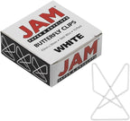 JAM PAPER Colorful Butterfly Clips - White Paper Clamps - 15/Pack