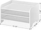 Bamboo Desk Organizer Mail Holder Countertop Letter Tray File Organizer for Desk Letter Sorter Paper File Storage for School Home Office Supplies