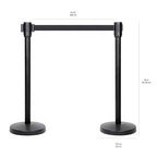 Amazon Basics Premium Crowd Control Stanchions with Easy Assembly, 6.5 foot Sturdy Retractable Belts, Black, Pack of 2