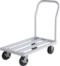 20" x 36" Mobile Aluminum NSF Dunnage Rack - 1600 lb. Capacity with Handle, Heavy-Duty Storage Cart with 6" Casters, Food-Grade Platform Truck for Restaurants, Kitchens, Warehouses