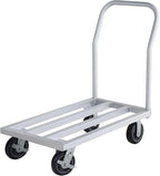 20" x 36" Mobile Aluminum NSF Dunnage Rack - 1600 lb. Capacity with Handle, Heavy-Duty Storage Cart with 6" Casters, Food-Grade Platform Truck for Restaurants, Kitchens, Warehouses
