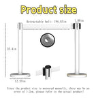 VIP Crowd Control Retractable Belt Stanchion Queue Safe Barrier, 35in Crowd Control Stanchions with 16.4ft Retractable Belts