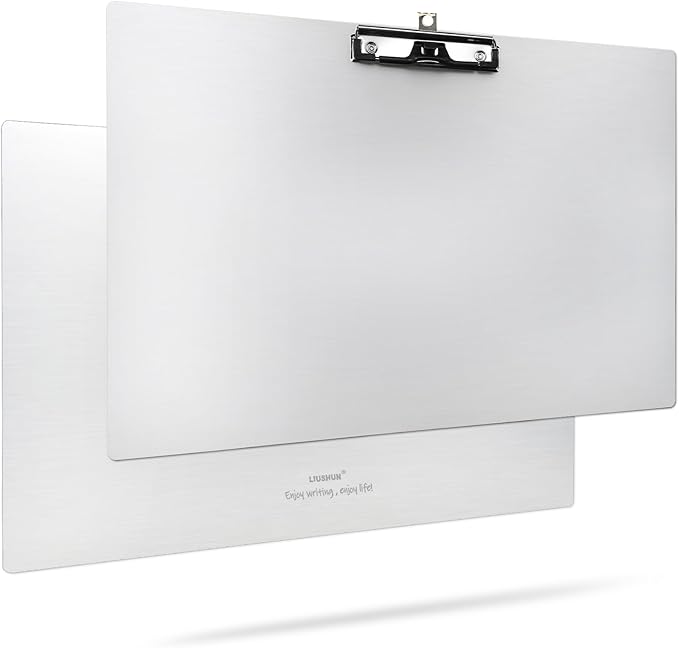 Aluminum 11x17 Clipboard Metal Stainless Hangable Clipboards Art Pen Holder Extra Large Clip Board for Business Medical Professionals Workshop (Silver, A3-SingleClip)