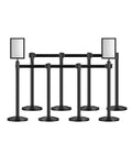 VEVOR Stanchion Post, 8 Pcs Stanchions with Retractable Belts, Carbon Steel Black Stanchions Queue with Sand Injection Hollow Base, Crowd Control Barriers for Theaters, Parties, Weddings, Exhibitions