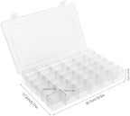 2 Pack 36 Grids Bead Organizer Box, Plastic Craft Organizers and Storage with Adjustable Dividers, Screw, Parts & Tackle Box for Jewelry Making, Art Supplies and Rock Display Case
