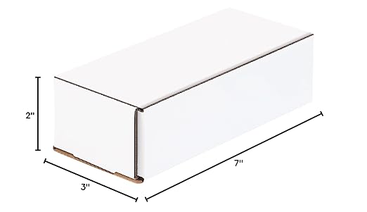 Box USA BM732 7"L x 3"W x 2"H, White (Pack of 50)