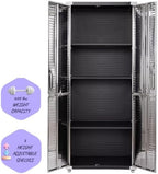 Heavy Duty Storage Solid Stainless Steel Cabinet with Lockable, Adjustable Shelf, Metal Garage Organizer (Graphite, 30" W x 18" D x 72" H)
