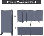 JVVMNJLK Indoor Room Divider, Portable Office Divider Room Divider Wall Divider Screen 6 Panel, Folding Partition Privacy Screen Walls Dividers for Room Separator 204" W x 71.3" H, Grey