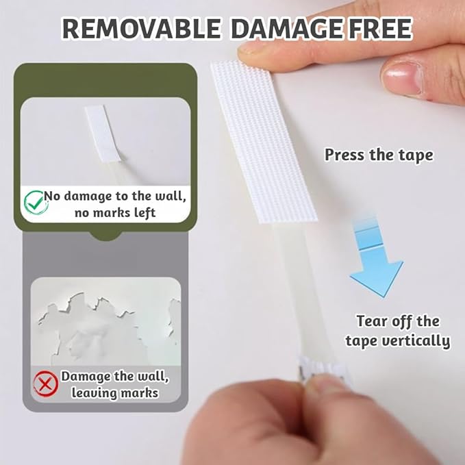 flintronic Large Picture Hanging Strips Heavy Duty, 36 Pairs(72 Strips) Sticky Picture Hangers, Damage Free Adhesive Mounting Strip Without Nails, for Pictures Frames Mirrors Wall Hanger