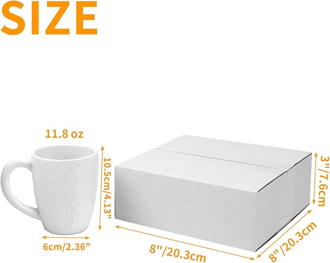PETAFLOP 8x8x3 Shipping Boxes Set of 25, Small White Cardboard Mailer Box for Packing, Mailing, Business