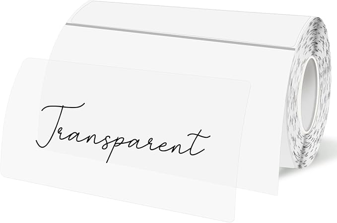 Transparent Thermal Labels Stickers 2x4 Inch, Self-Adhesive Clear Waterproof Thermals Stickers for Logo Design, Transparent Direct Thermal Labels- 200 Sheets