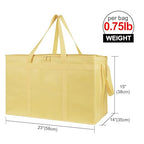 Bodaon Insulated Pizza Delivery Bags, XXX-Large Commercial Food Delivery Insulation Bag for Hot/Cold Food, Large Capacity Reusable Warming Bag, Beige, 1-Pack