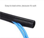 Alex Tech 10ft-1/4" 10ft-3/8" 10ft-1/2" Split Wire Loom Tubing - Black