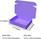 20 Pcs 17.7 x 13.8 x 2.5 inches X-Large Size Corrugated Cardboard Gift Boxes Recyclable Shipping Boxes for Mailing & Holidays, Wedding, Birthday, Gifts Packaging (Lavender)