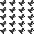 HAHIYO 1.25inch Black Bulldog Clips Metal File Hinge Binder Clips Clamps Save Space Strong Spring Jaws Rock Solid Grip Book Lay Flat Deburred Edge for Hang Photos Wall Grid Dog Food 20PCS