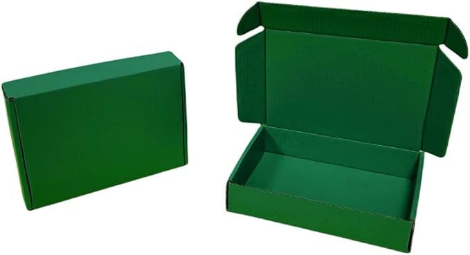 20 Pcs 17.7 x 13.8 x 2.5 inches X-Large Size Corrugated Cardboard Gift Boxes Recyclable Shipping Boxes for Mailing & Holidays, Wedding, Birthday, Gifts Packaging (Hunter Green)