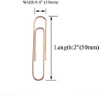 HAHIYO Paper Clips Large Sturdy 2 inches Length 70 Pack Paperclips Heavy Duty Tight Grip Rust Proof Reusable Metal Bright Rose Gold for Home Office School