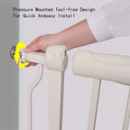 ALLAIBB Extra Wide Pressure Mount Baby Gate Auto Close White Metal Child Dog Pet Safety Gates with Walk Through for Stairs,Doorways,Kitchen and Living Room(33.86-38.58"/86-98cm)