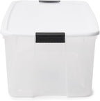 Sterilite 8-Pack Ultra Latching Box, Storage Bins with Lids, Clear Plastic, 116 Quart - Heavy-Duty Organizing Containers for Closet, Bathroom, and Office