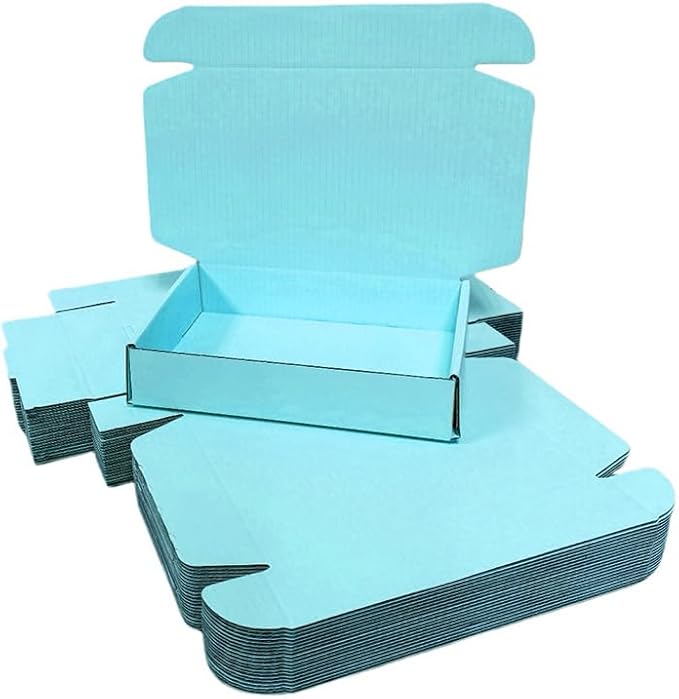 10 Pcs 11.8 x 7.9 x 3.2 inches Corrugated Cardboard Gift Boxes Recyclable Shipping Boxes for Mailing & Holidays, Wedding, Birthday, Gifts Packaging (Sky Blue, 11.8 x 7.9 x 3.2")
