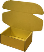 50 Pcs 4.3 x 3.1 x 2 inches Mini Size Corrugated Cardboard Gift Boxes Recyclable Shipping Boxes for Packing Jewelry Ornament Gift Craft Packaging Supplier (Gold, 4.3 x 3.1 x 2")