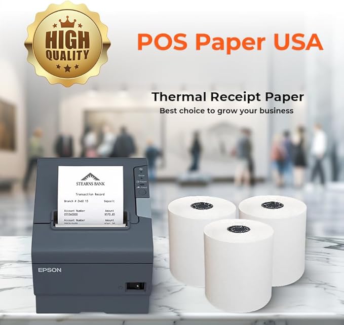 3 1/8" x 200' Thermal Paper (50 Rolls/Case) - BPA Free