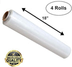 ABC Plastic Wrap for Moving, 18 Inch x 1500 Feet. 4 Roolls of Pallet Wrap Stretch Film. Moving Supplies Stretch Wrap Roll. Industrial Plastic Wrap Roll Moving. Packing Wrap Plastic Roll