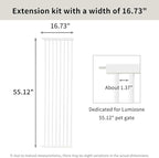 Lumizone Extra Tall Cat Gate Extension Kit 55.12" High Pressure Mounted 2025 New 16.73" Extra Wide 1.37" Gap No Drilling Tall Pet Gate for Dogs (White, 55.12" H x 16.73" W, Extension)