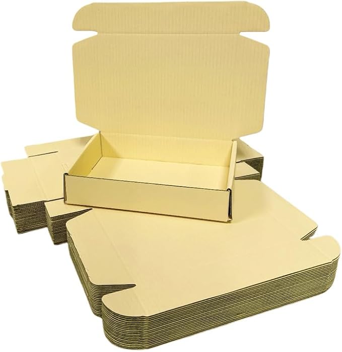 10 Pcs 11.8 x 7.9 x 3.2 inches Corrugated Cardboard Gift Boxes Recyclable Shipping Boxes for Mailing & Holidays, Wedding, Birthday, Gifts Packaging (Butter Yellow, 11.8 x 7.9 x 3.2")
