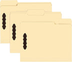 60 Pack Manila File Folders with Reinforced 1/3-Cut Tab and 2 Fasteners for Organizing Medical Files and Office Documents