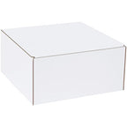 Box USA Corrugated Cardboard Literature Mailers, 12 x 12 x 6 Inches, Tuck Top One-Piece, Die-Cut Shipping Boxes, Large White Mailing Boxes (Pack of 50)