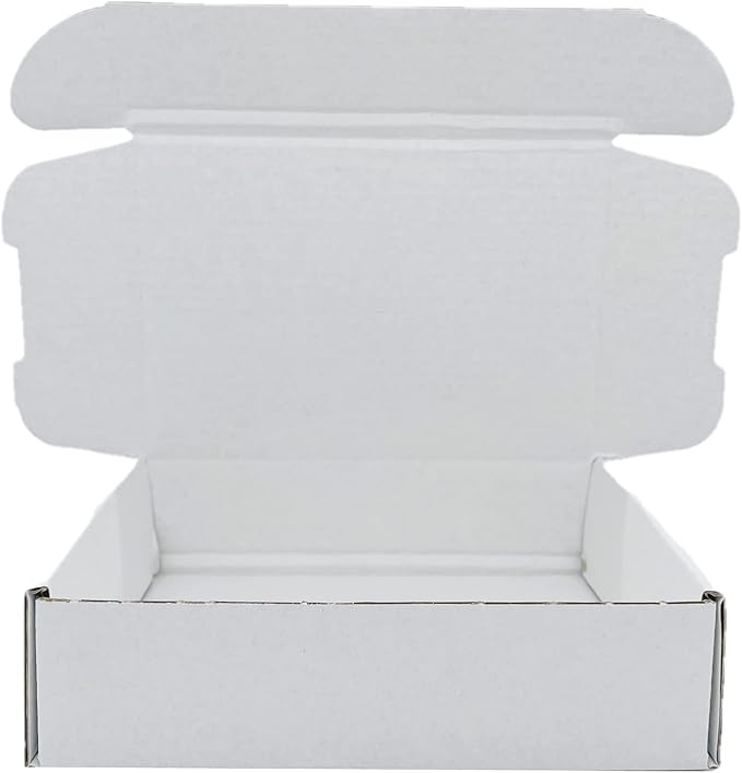 7x4x1.55 inch Small White Mailers Boxes Recyclable Corrugated Gift Box for Packaging Shipping Set of 10