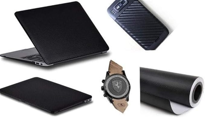3D Black Carbon Fiber Vinyl Bubble Car Wrap Film Automotive DIY Decals (72" x 48" / 6 FT x 4 FT)