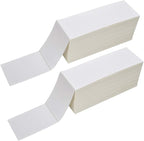 RyhamPaper 4" x 6" Fanfold Label Direct Thermal Labels - White Shipping Mailing Postage Labels, Perforated, Permanent Adhesive 2000 Labels Per Stack (2 Stacks - 4000 Labels)