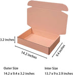 20 Pcs 14.2 x 9.4 x 3.2 inches Shipping Boxes for Small Business Cardboard Corrugated Mailer Boxes for Shipping Packaging Holidays Craft Gifts Giving Products (Powder Pink, 14.2 x 9.4 x 3.2")